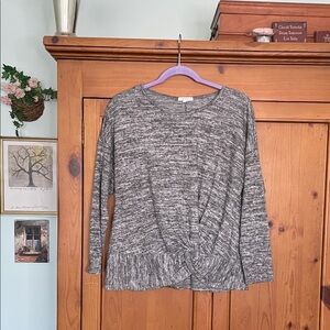 Heather Gray Women's Long Sleeve Twist Top